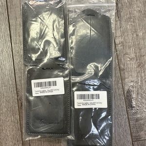 Travelambo Leather luggage tags 4 count. New in excellent condition. Gray